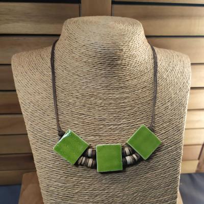 Collier 3 carrés Vert